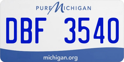 MI license plate DBF3540