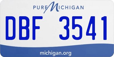 MI license plate DBF3541