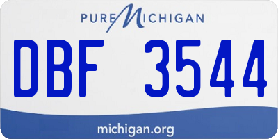 MI license plate DBF3544