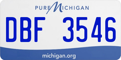 MI license plate DBF3546