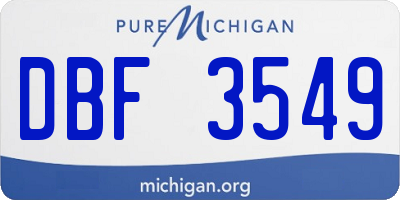 MI license plate DBF3549