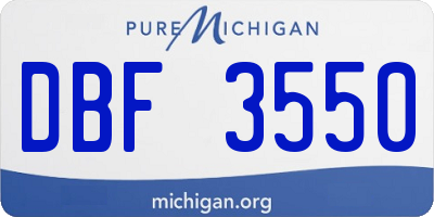 MI license plate DBF3550