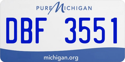 MI license plate DBF3551