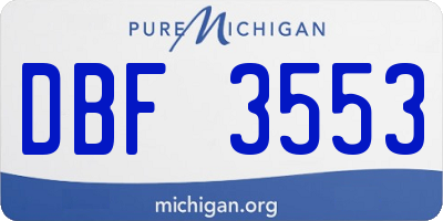 MI license plate DBF3553
