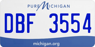 MI license plate DBF3554