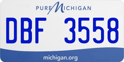 MI license plate DBF3558