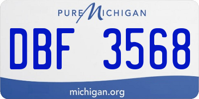 MI license plate DBF3568