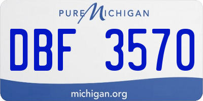 MI license plate DBF3570