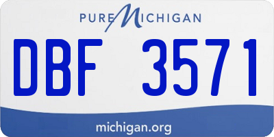 MI license plate DBF3571