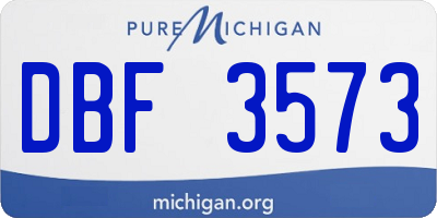MI license plate DBF3573