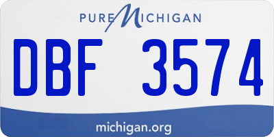 MI license plate DBF3574