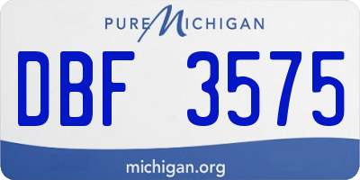 MI license plate DBF3575