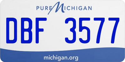 MI license plate DBF3577