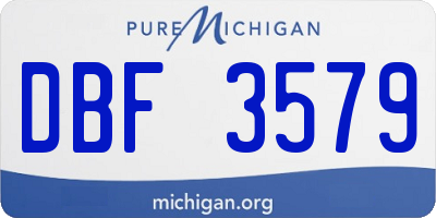 MI license plate DBF3579