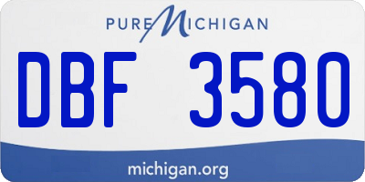 MI license plate DBF3580
