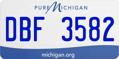 MI license plate DBF3582