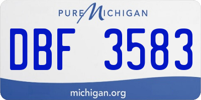 MI license plate DBF3583