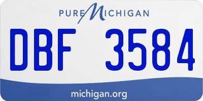 MI license plate DBF3584