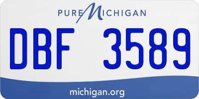 MI license plate DBF3589