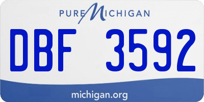 MI license plate DBF3592