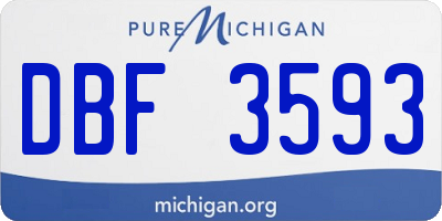 MI license plate DBF3593