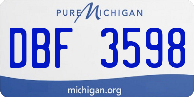 MI license plate DBF3598