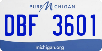 MI license plate DBF3601