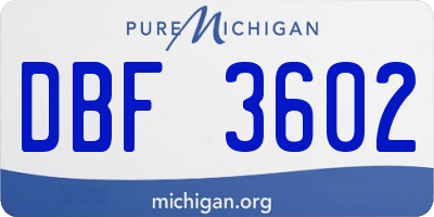 MI license plate DBF3602