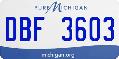 MI license plate DBF3603