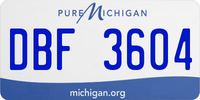 MI license plate DBF3604