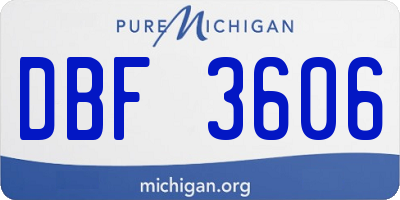 MI license plate DBF3606