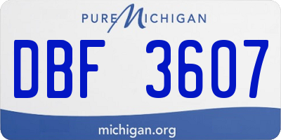 MI license plate DBF3607