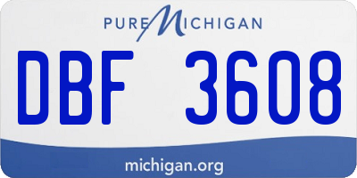 MI license plate DBF3608