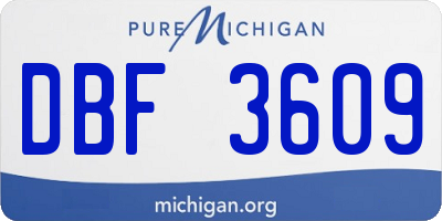 MI license plate DBF3609