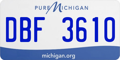 MI license plate DBF3610