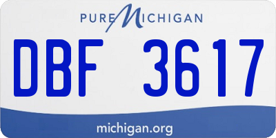 MI license plate DBF3617