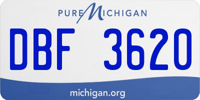 MI license plate DBF3620
