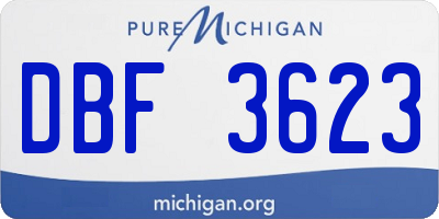 MI license plate DBF3623