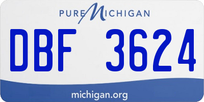 MI license plate DBF3624