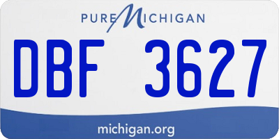 MI license plate DBF3627