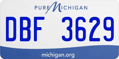 MI license plate DBF3629