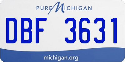 MI license plate DBF3631
