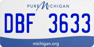 MI license plate DBF3633