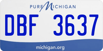 MI license plate DBF3637
