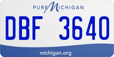 MI license plate DBF3640