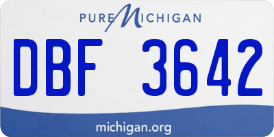 MI license plate DBF3642