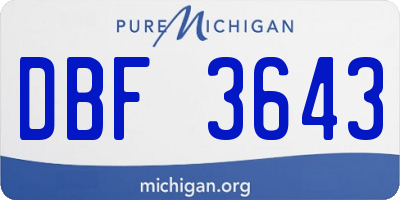 MI license plate DBF3643
