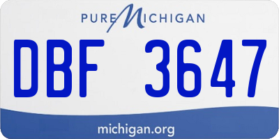 MI license plate DBF3647
