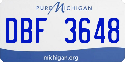 MI license plate DBF3648