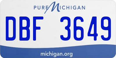 MI license plate DBF3649